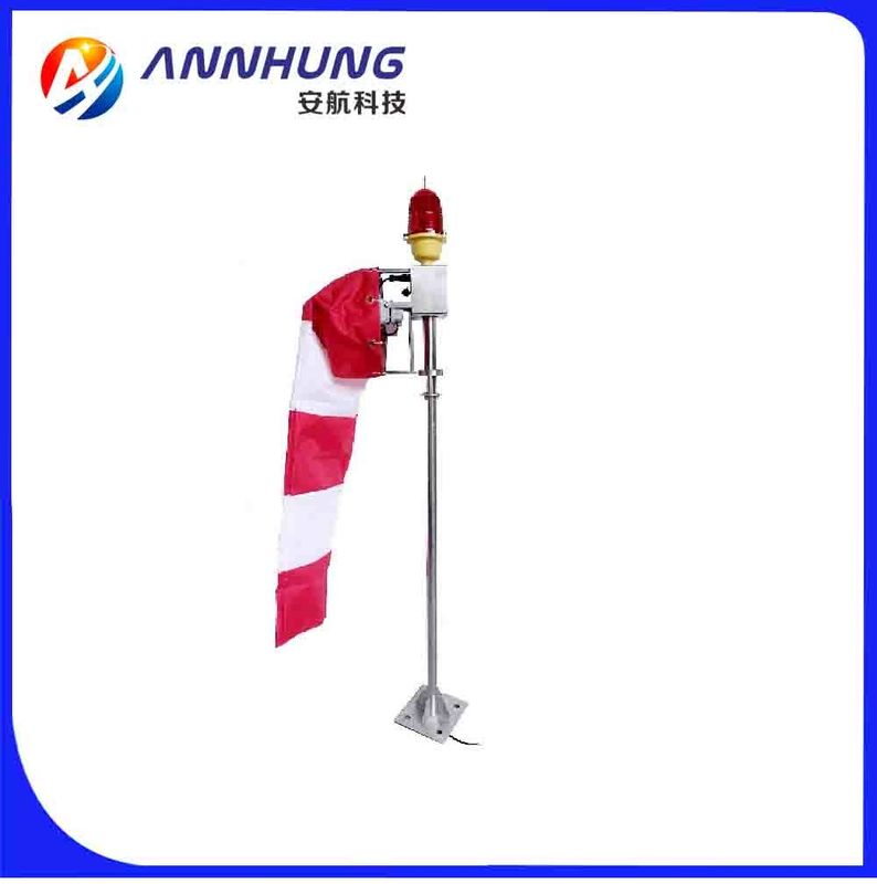 Helipad landing lights wind cone, red white, heliport Internally Illuminated wind indicator light