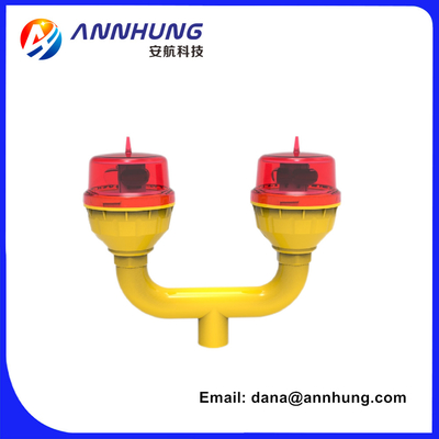 Hoofd / stand-by rode LED lage intensiteit dubbel licht FAA L-810 zonne-luchtvaartlamp